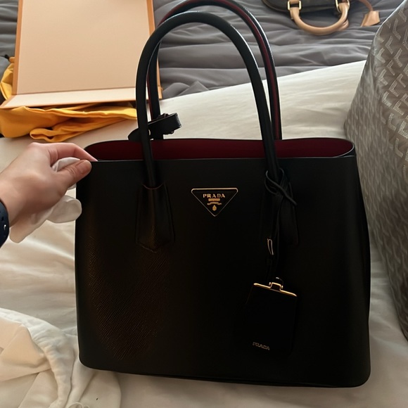 Small Saffiano Leather Double Prada Bag - Picture 5 of 6